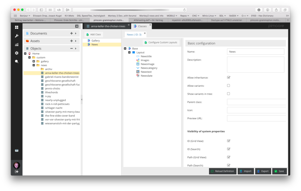 pimcore-object-classes